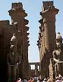 View by the entrance, up to the shoulders of the statues Ramses II. the temple was buried 