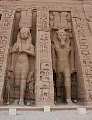 Statues at the entranceto the Hathor Temple