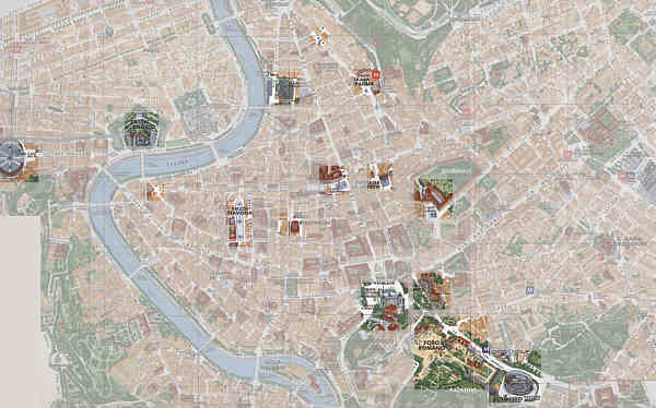 Karte von Rom